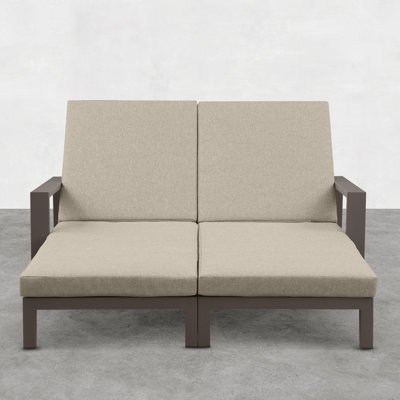 Double chaise longue d'extérieur en métal Hoyt
