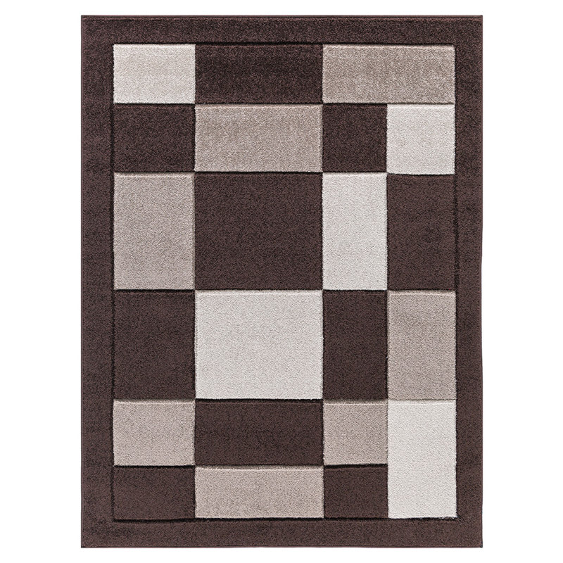 Havana Geometric Brown Beige Large Rugs – Modern Living Room Carpet, Bedroom & Hallway Runner | Soft, Non-Shedding, Stain Resistant Floor Mat