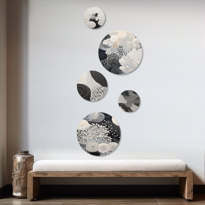 Fleurs de corail - Ensemble d'art mural rond corail sous l'eau