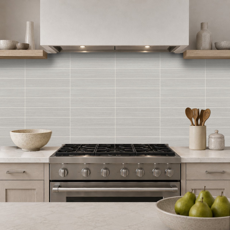 Refinery Semi-Polished 6'' W x 24'' L Porcelain Singular Tile, Pewter