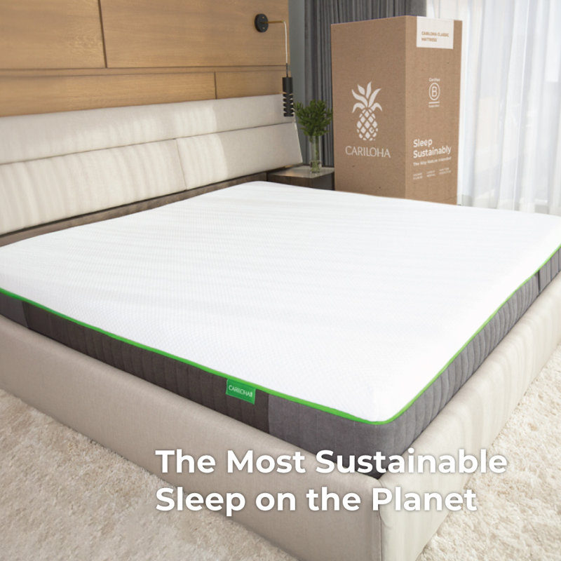 Matelas classique mi-ferme Cariloha - Mousse à mémoire de forme en viscose - Double - 10 po - Blanc, Très grand séparé