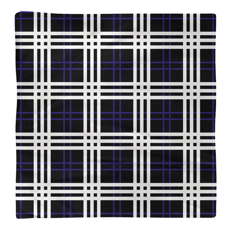 Plaid Square Napkin, 22" L x 22" W, Cotton, Purple/Metallic Gold/White