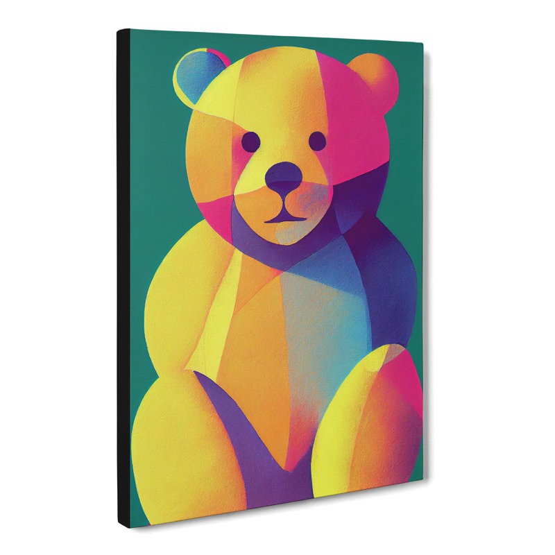 Teddy Bear Colour Field - Wrapped Canvas, 60cm H x 40cm W x 3cm D
