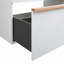 Meuble-lavabo autoportant noir 24 po avec lavabo en céramique, tiroirs et tablettes pour les petites salles de bain-118401344-118401343