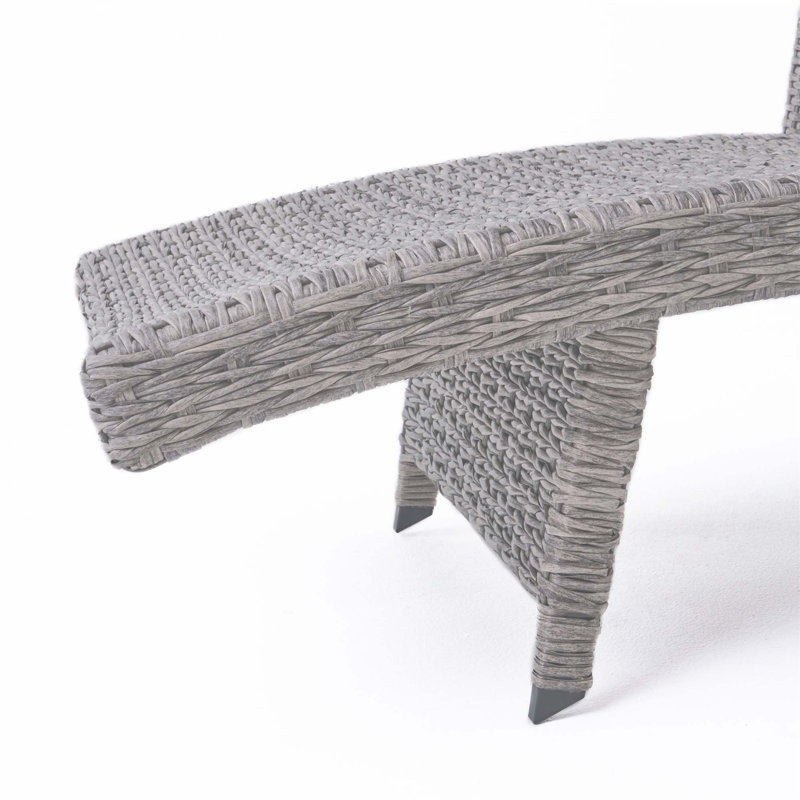 CRETE WICKER CHAISE LOUNGE, White