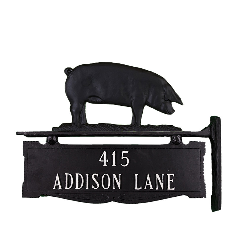2-Line Address Post, Yes, Satin Black