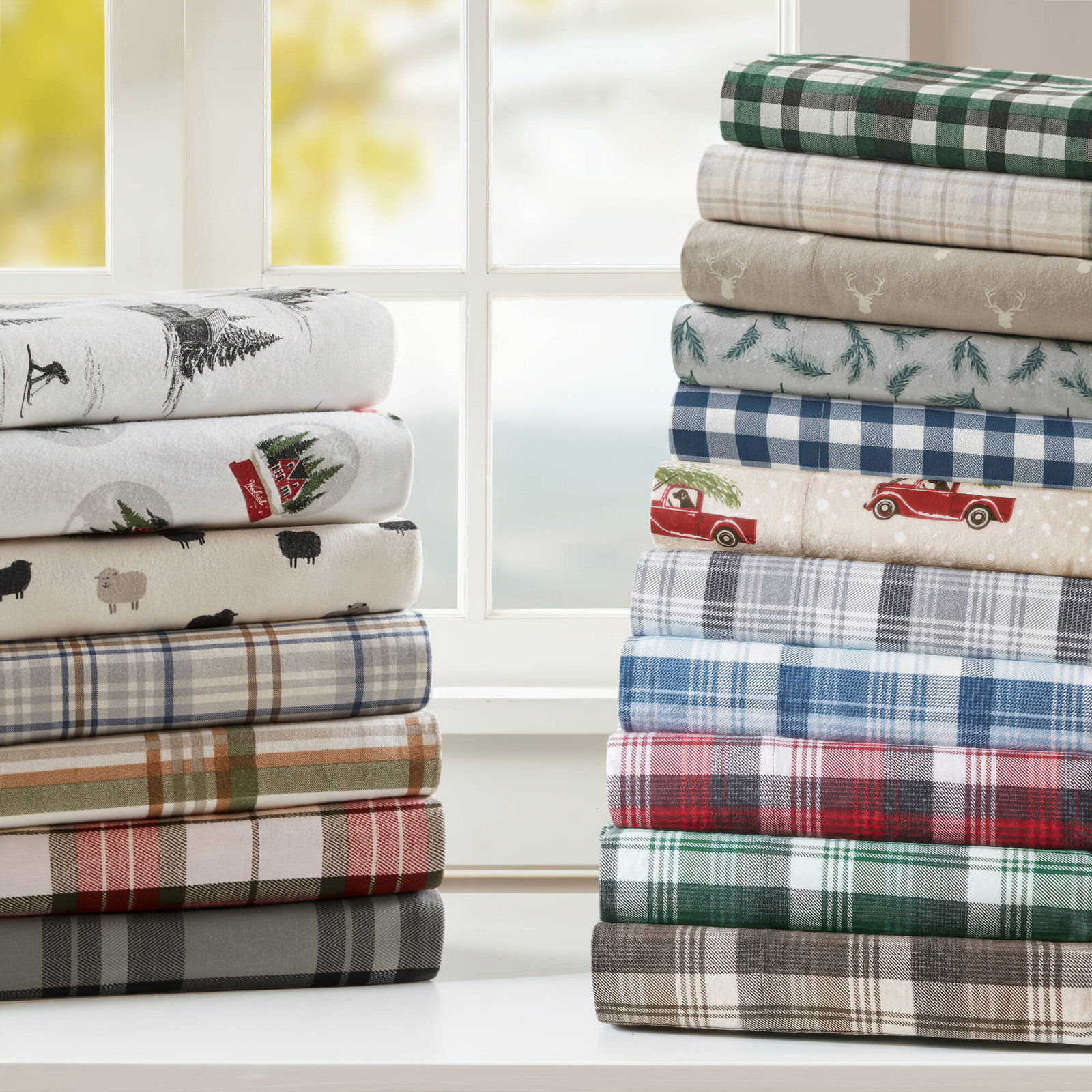 Woolrich Cotton Flannel Sheet Set, King, Emerson Gray Plaid