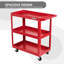 Chariot utilitaire à 3 niveaux, chariot de service en acier robuste avec roulettes verrouillables à 360 degrés, chariot à outils sur roulettes à 3 tablettes pour garage, atelier, atelier, cuisine