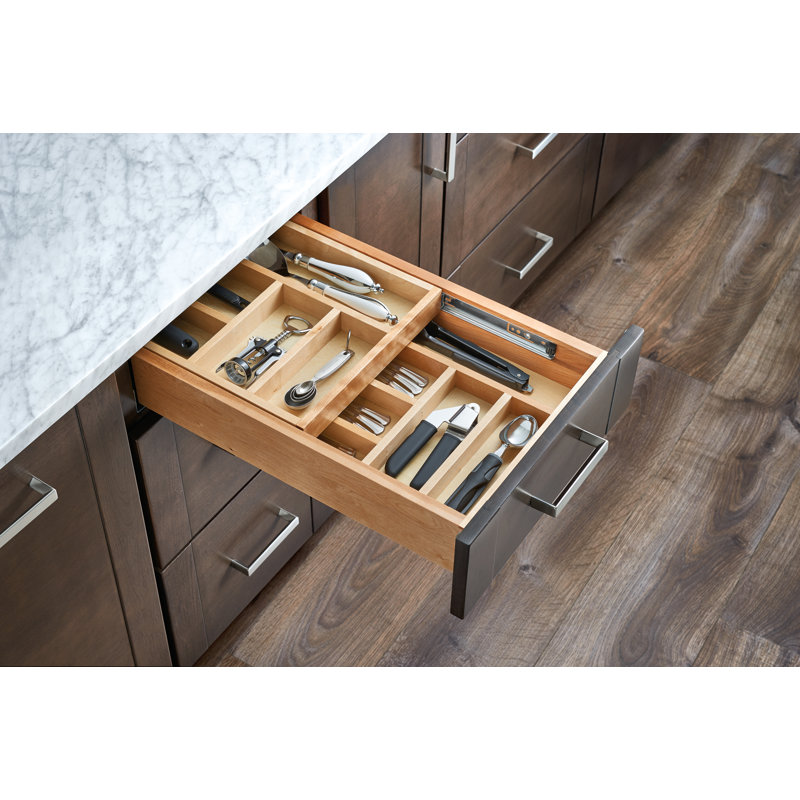 Rev-A-Shelf Two-Tier Cutlery Drawer System w/ BLUM Soft-Close, 4WTCD-18HSC-1, 4.31" H x 18" W x 21.50" D