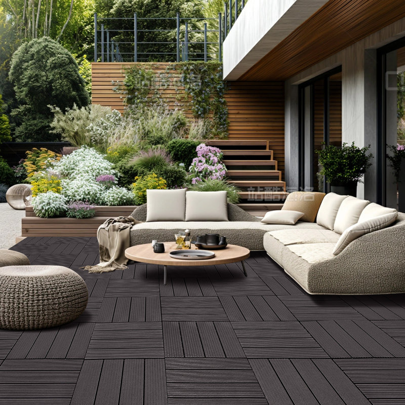 VEVOR Interlocking Deck Tiles 54 Pack 12"x12" Plastic for Porch, Dark Brown