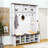Rustic 4-in-1 Hall Tree with Bench, Shelves, 6 Hooks, Umbrella Rack and Shoe Organizer-570254929