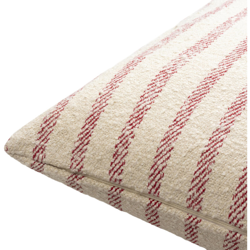 Coussin en coton Weldon, 20 po x 20 po, Rouge, Duvet