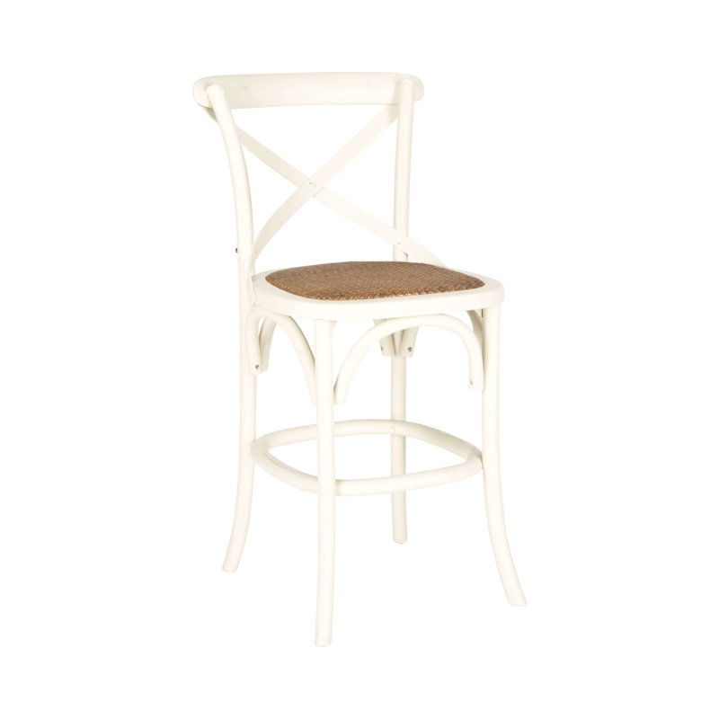 Tabouret de bar Willena, Tabouret de comptoir (siège d'une hauteur de 24 p, Brun clair