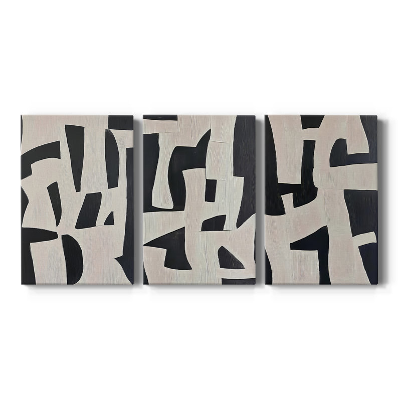 ABSTRACT Series dxcii - Toile tendue sur mesure - 3 pièces, H 12 po x l 24 po
