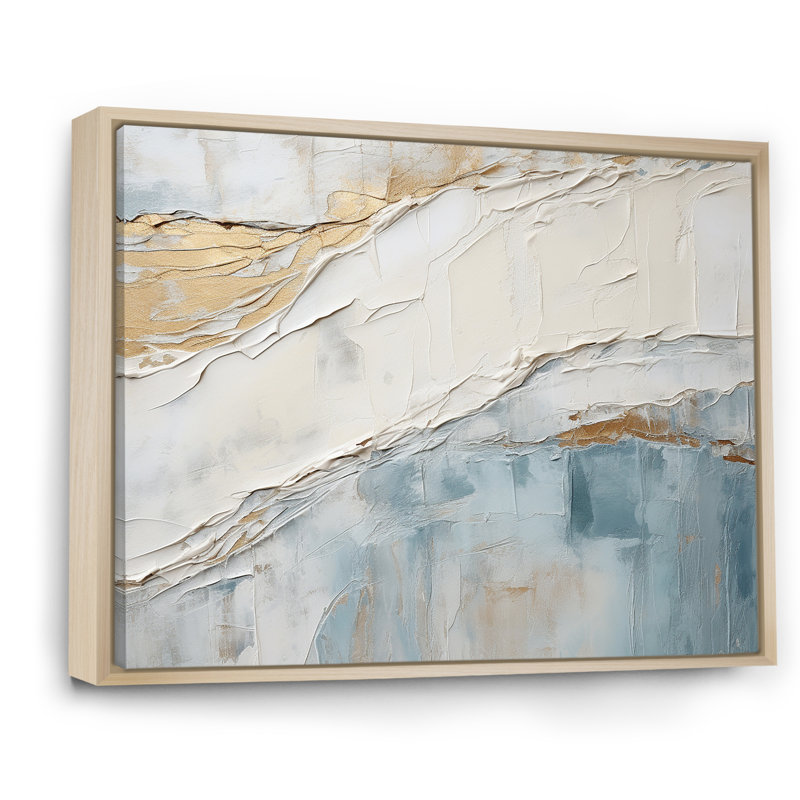 Chrysi - Abstract Collages Canvas Wall Art, 30" H x 40" W x 1.5" D, Natural Floater Framed