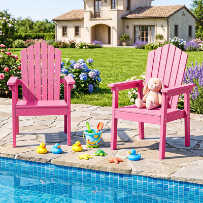Chaise Adirondack d'extérieur (1 pièce), chaise de patio HIPS avec dossier haut et larges accoudoirs, marron