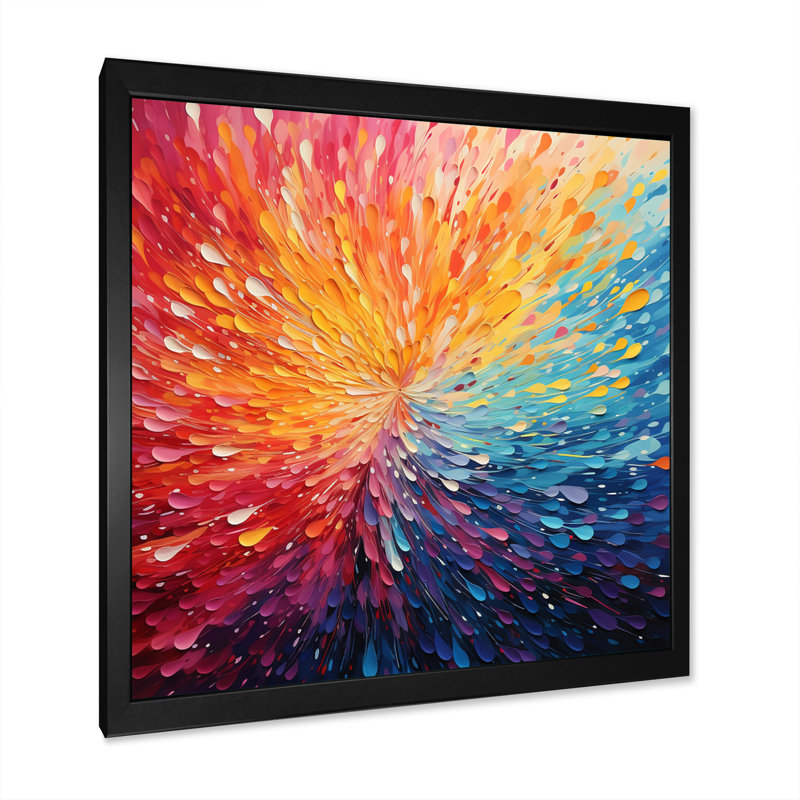 Art sur toile, "Hardedge Art Vibrant Velocity - Hard Edge", Cadre simple noir, H 16 po x l 16 po x P 1 po