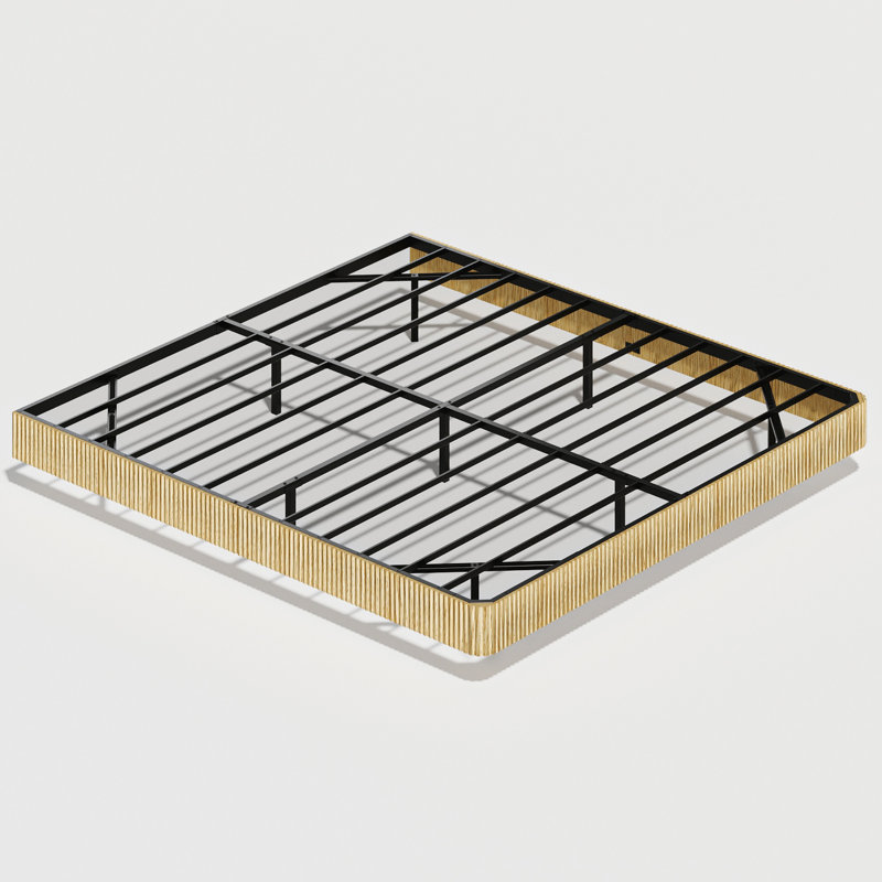 King Floating Bed Frame Of Oak Color, Wave Curve Wood Texture, Led Lighting, High - Strength Frame, No Box Spring, Controlled Lights Size In Lighting System, Metal Structure, One Touch Scene Switch