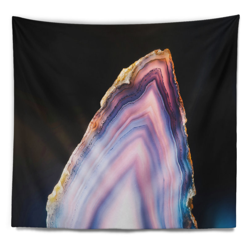 Tapisserie abstraite, belle tranche d'agate, H 50 po x l 60 po