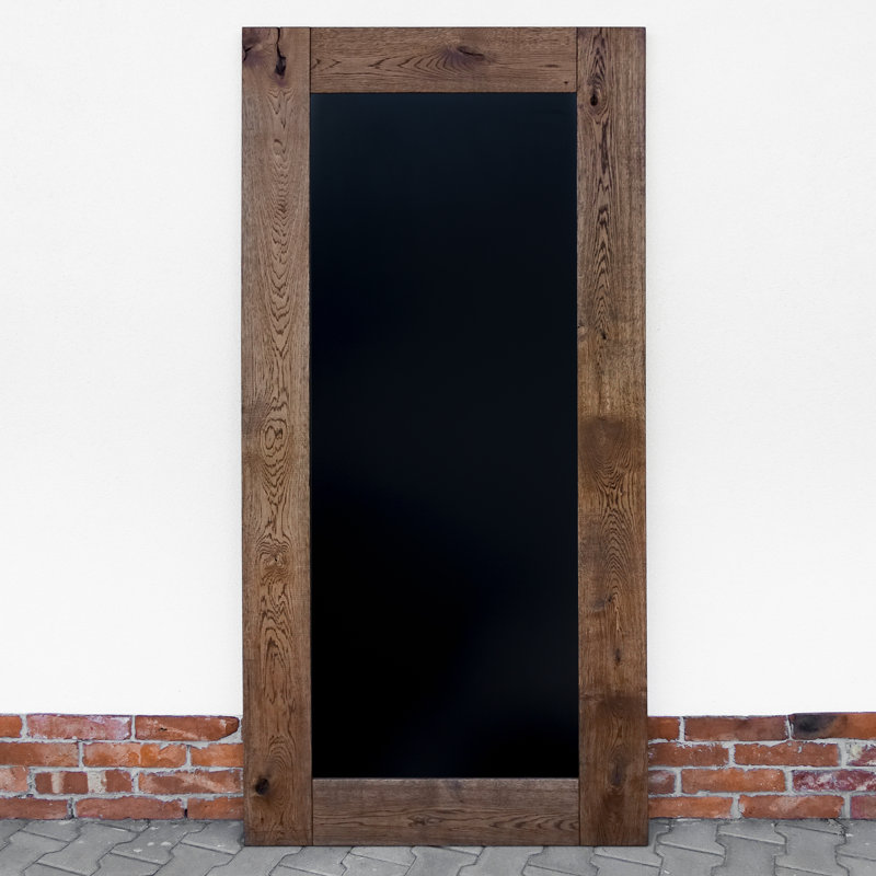 Thornburg Solid Oak Sliding Door with Blackboard Unfinished, Brown Oil