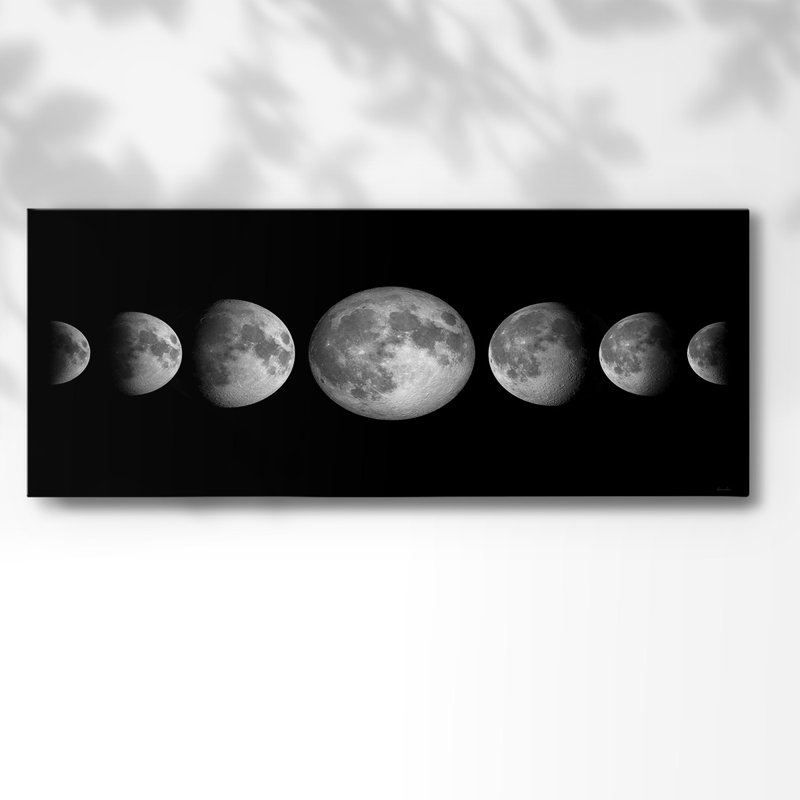 Phases lunaires - Toile tendue avec châssis, H 20 po x l 50 po x P 1,5 po