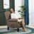 Massage Recliner Sofa With Heat Function, Remote Control, Brown