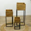 Ensemble de 3 pots à bois avec supports en métal