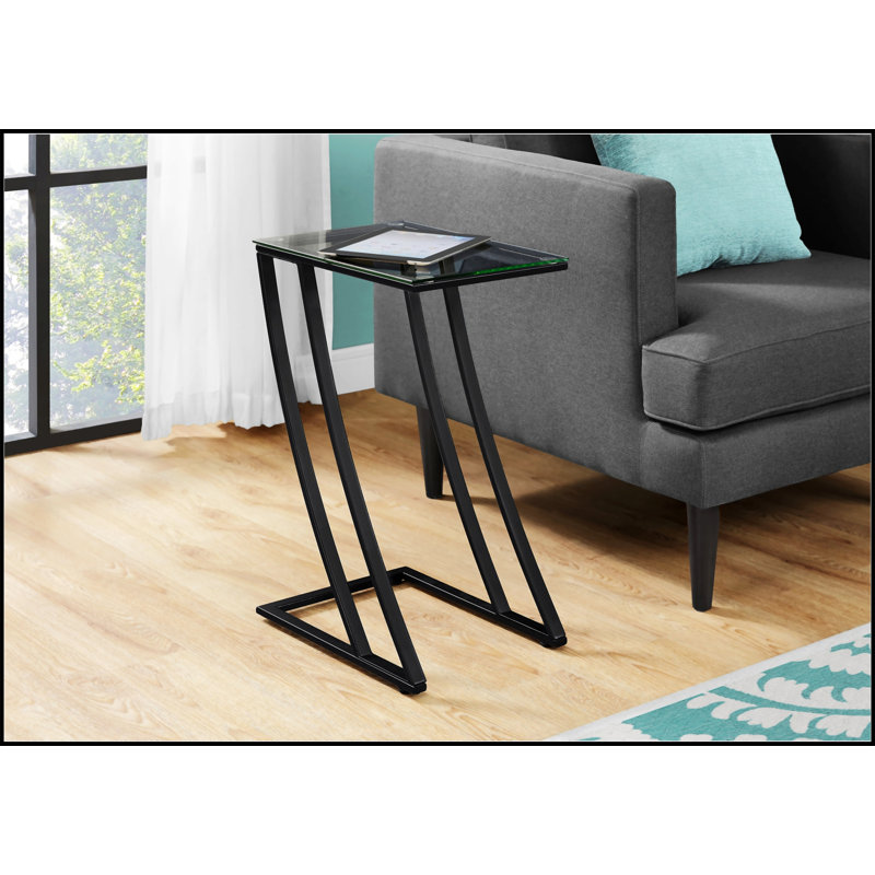 Accent Table with Z-shaped Base, Black