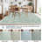 Washable Floral Runner Rug, Non-Slip, Low-Pile, Scalloped Pattern for Kitchen, Hallway, Laundry, Bathroom, Green-70071504