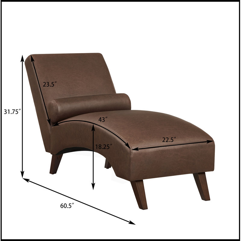 Chaise longue rembourrée avec coussin, Brun