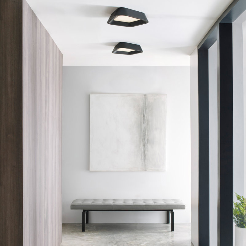 Rhonan 1 - Light LED Flush Mount, Plated Brass