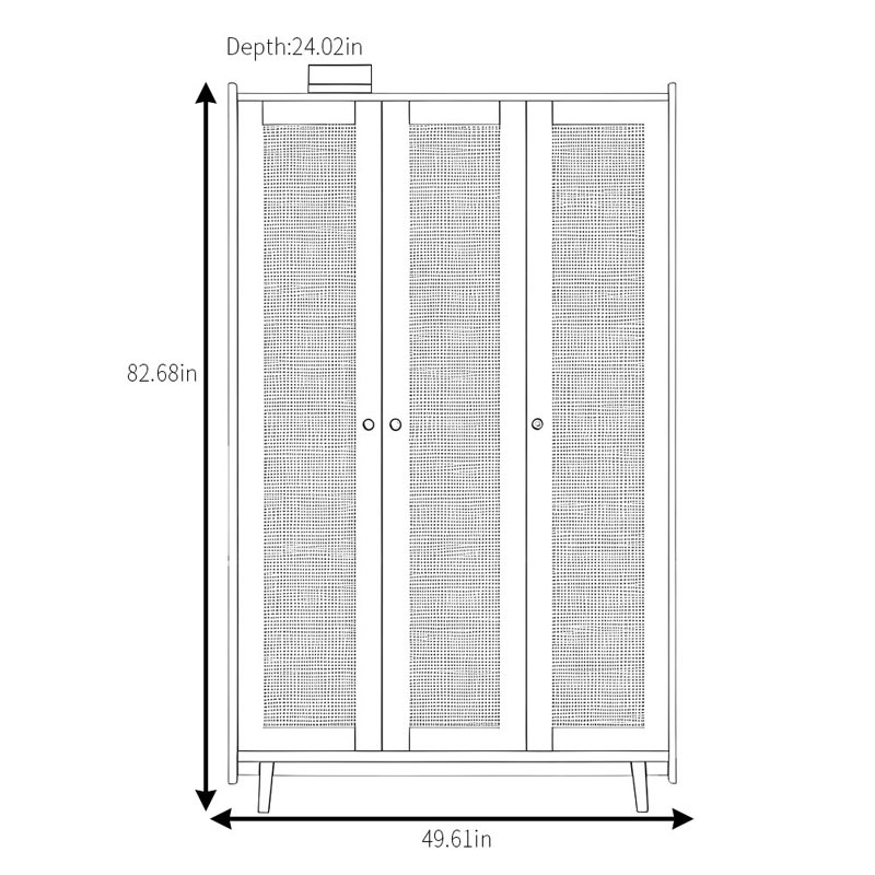 Simple Rattan Woven  Wardrobe