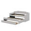 Lit de jour simple tapissier avec couchette et tiroirs-425380363