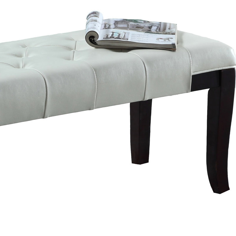 White Faux Leather Bench, Adds A Sophisticated Flair To Bedroom, Living Room, And Foyer Chic Suits Decor Of, White