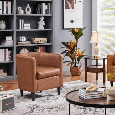 Faux Leather Accent Chair