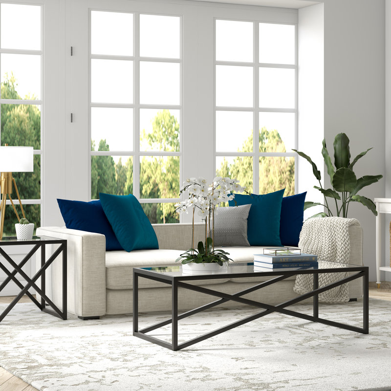 Calix Cross Legs Coffee Table, Black