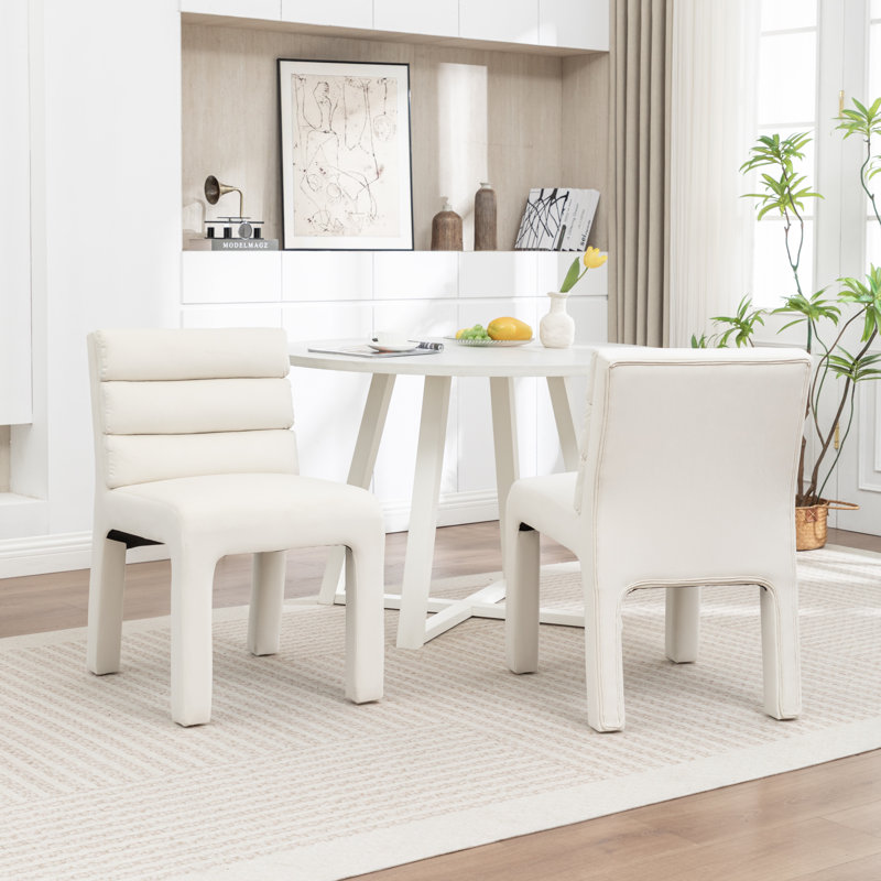 Cowger Velvet Upholstered Side Chair, Beige
