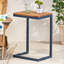 Table d'appoint rectangulaire antique en bois de sapin et en fer de grande taille, idéale pour différents environnements de vie, 18,53 po de profondeur, 13,07 po de largeur, 26,07 po de hauteur, une grande table avec une base foncée contrastante