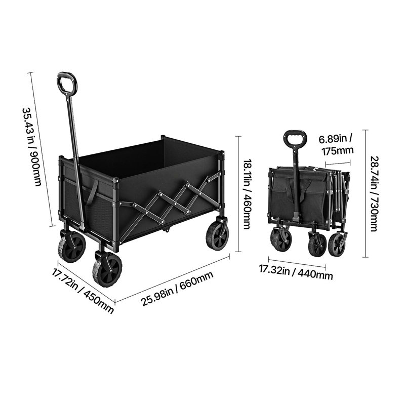 Collapsible Folding Wagon Carts With Wheels