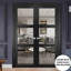 Portes doubles intérieures françaises Lucia 2555, noir mat, vitrage clair, panneaux et cadres en bois massif, robustes, pour chambre ou dressing - 56 x 80 (2 x 28 x 80) - Vitrage clair-75684708