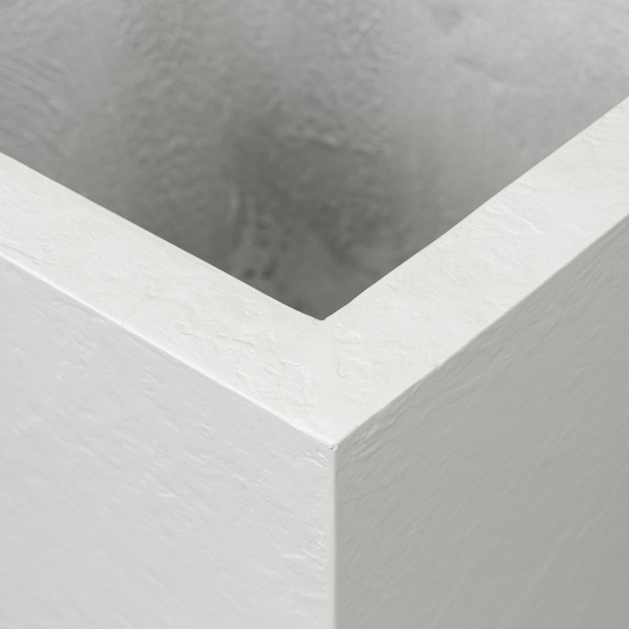 Nael Planter Box, 22" H x 22" W x 22" D, Textured White Concrete