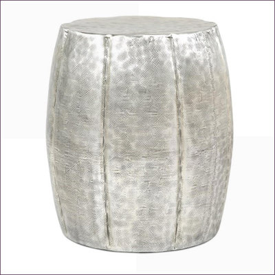 Table basse en aluminium de style tambour Vanora - Décoration polyvalente pour le salon et la terrasse