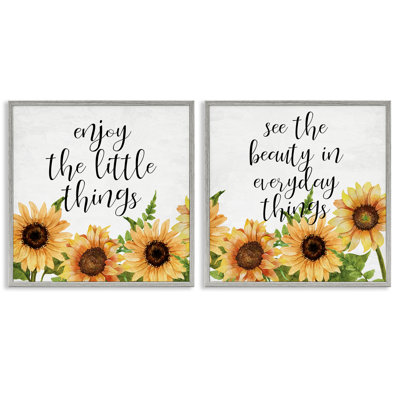 «Enjoy Motivational Sunflowers», ensemble de 2 giclées par Kim Allen