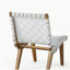 Outdoor Acacia Wood and Rope Weave 3 Piece Chat Set, White and Teak