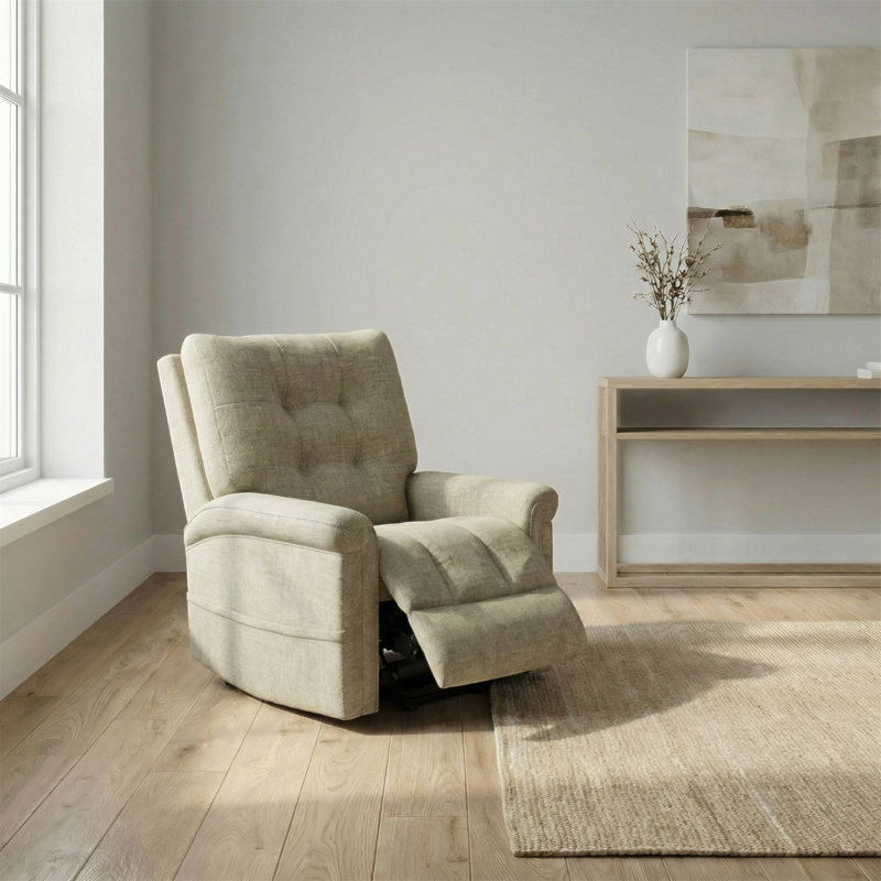 Velour Power Lift Chair In Lugano Taupe