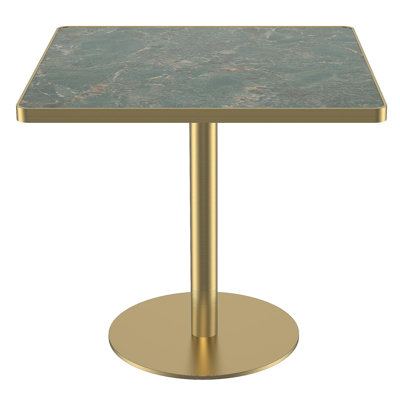 Table carrée bistro moderne tulipe 31,5 pouces avec plateau en faux marbre, facile à assembler, structure en métal robuste