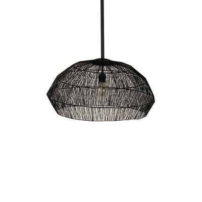 Hacienda 1 - Light Textured Black Single Pendant