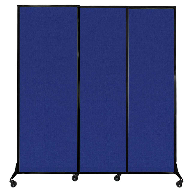 Cloison coulissante à 3 panneaux QuickWall, H 88 po x l 84 po, Bleu royal