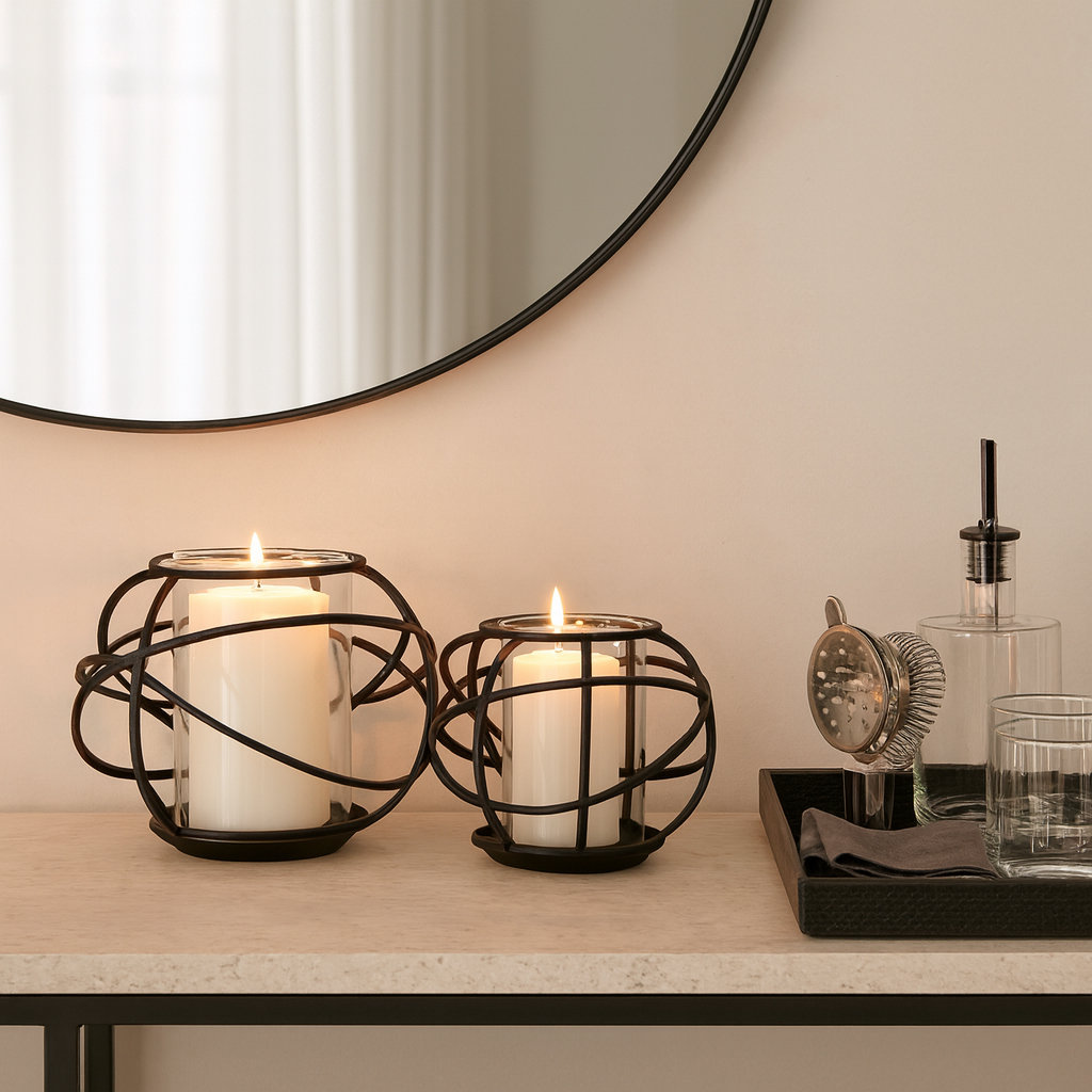 Metal Tealight Candle Holder, Silver