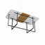 Ensemble de table de salle à manger 9 pièces carrée, plateau de table en fausse marbre fixe et grain de bois avec 8 chaises en velours, ensemble de table de cuisine moderne pour 8 personnes, idéal pour les réunions de famille, la salle à manger-573192237-573192238